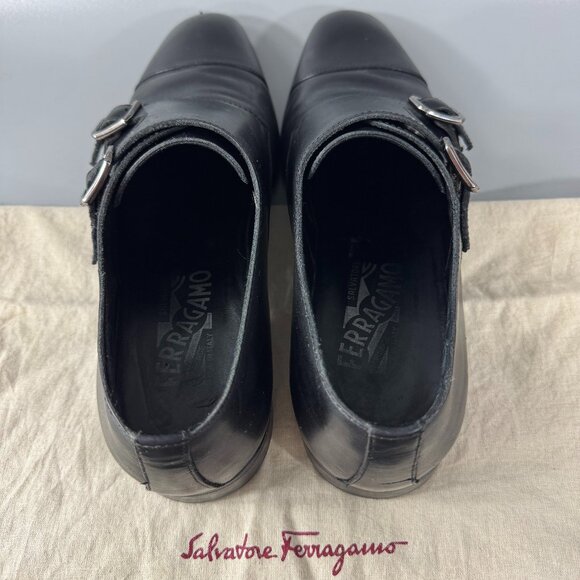 Salvatore Ferragamo ADDO Monkstrap Black Calf Leather Loafer Size 7 1/2 main image 2